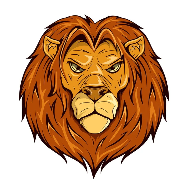 Злой Королевский Лев Векторная Иллюстрация Дикого Животного Злой Лев — стоковый вектор
