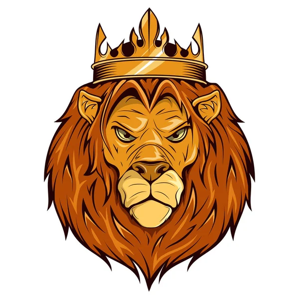 Angry Royal Lion Vector Illustration Wild Animal Angry Lion King Stock Vector
