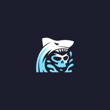 Shark Logo Resim vektör çizimi