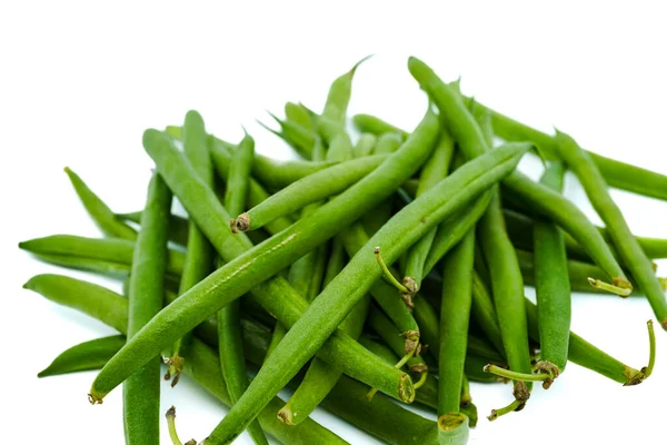 Fresh Green Beans Isolated White Background Close View — Stock Photo, Image