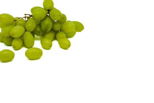 Całe Dojrzałe Zielone Winogrona Izolowane Białym Tle Przestrzeń Kopiowania — Zdjęcie stockowe