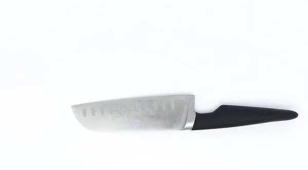 Mutfak Bıçağı Beyaz Arka Planda Üst Görünümde Izole — Stok fotoğraf