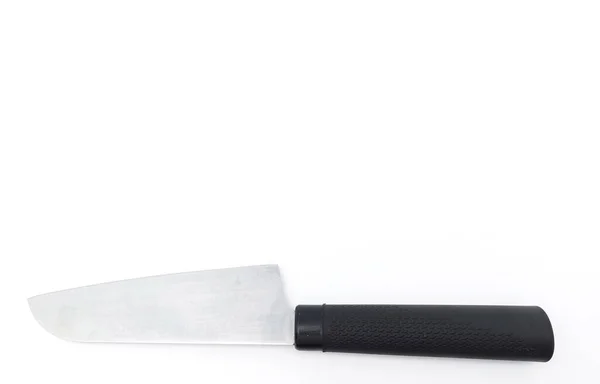 Kuchyňský Nůž Izolovaný Bílém Pozadí Pohled Shora — Stock fotografie