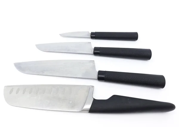 Beyaz Arka Planda Izole Edilmiş Mutfak Bıçakları — Stok fotoğraf