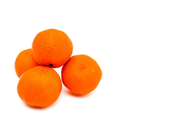 Čerstvé Zralé Celé Pomeranče Izolované Bílém Pozadí Kopírovacím Prostorem Pohled — Stock fotografie