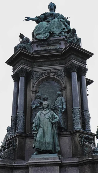 Μνημείο Αυτοκράτειρας Μαρίας Τερέζια Στην Πλατεία Maria Theresien Platz Βιέννη — Φωτογραφία Αρχείου
