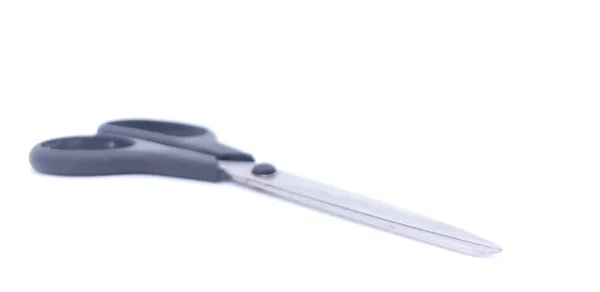 Використовувані Ножиці Чорною Ручкою Ізольовані Білому Тлі Копіювальним Простором Невелика — стокове фото