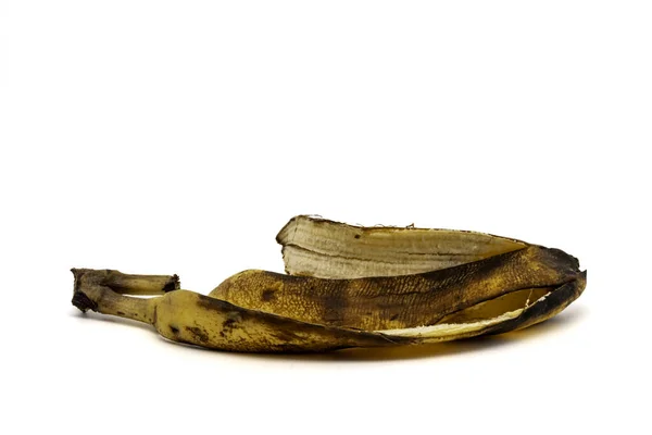 Casca Banana Isolada Fundo Branco Com Espaço Cópia — Fotografia de Stock
