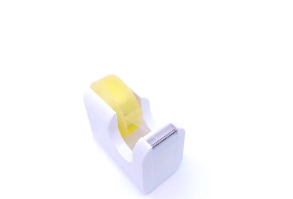 stock image White adhesive tape dispenser or tape holder isolated on white background with copy space.