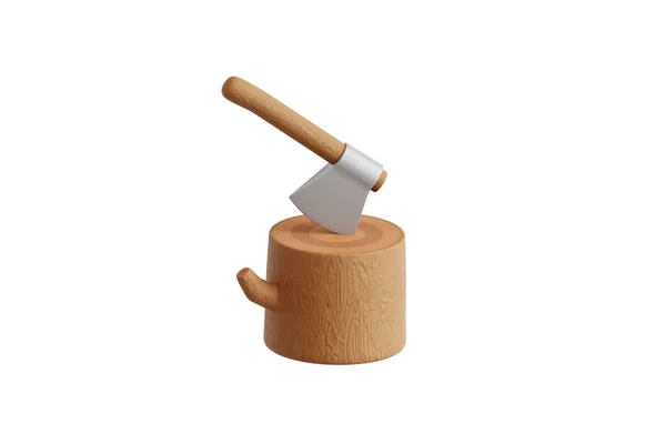 木匠斧头的3D图像 — 图库照片
