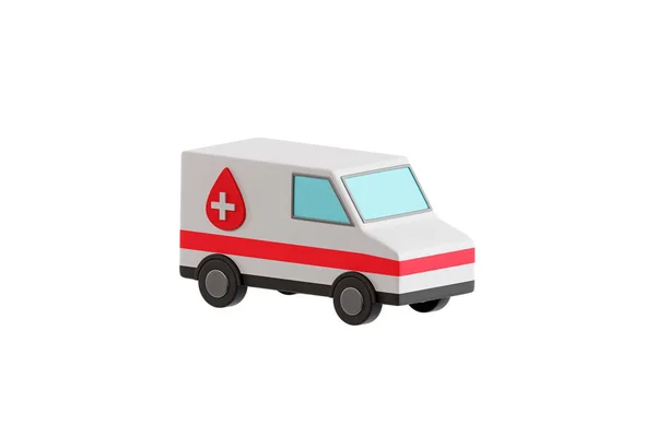 用于运送血液制品和用品的卡车的三维图解 — 图库照片