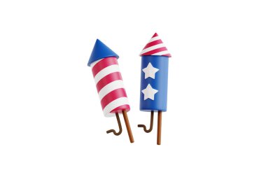 Amerika havai fişeklerinin 3D çizimi