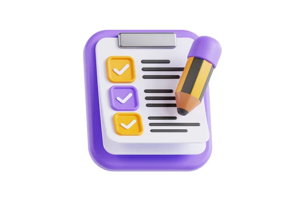 stock image 3D illustration of a to-do list, highlighting task management