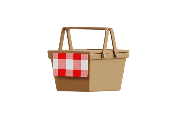 Illustration Icon Showcasing Picnic Basket Filled Food — Stock Photo, Image