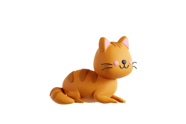 Величественная Трехмерная Кошка Позе Сфинкса — стоковое фото