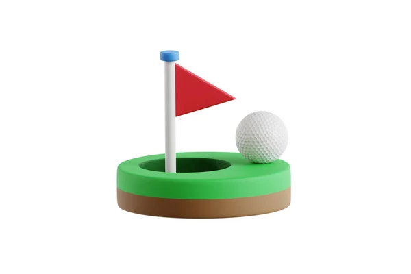 Illusztráció Golf Zászló Zöld Területen — Stock Fotó