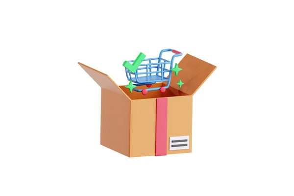 Ilustração Embalagem Proteção Com Uma Caixa — Fotografia de Stock