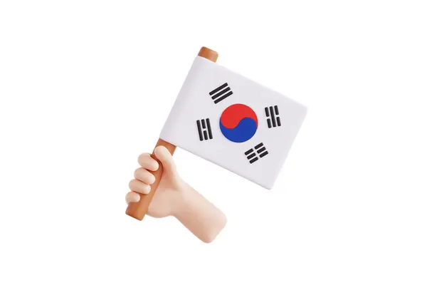 Dél Koreai Nemzeti Zászló Illusztrációja — Stock Fotó