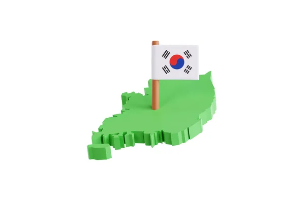 Illustration South Korea Map — Stock Photo, Image