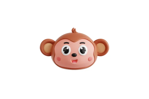 3D猴头图标 — 图库照片