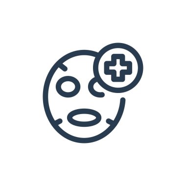 Yüz maskesi güzellik tedavi vektörü simgesi