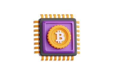 Bircoin CPU 'nun 3 boyutlu illüstrasyonu