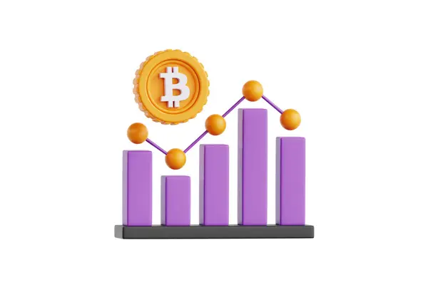 Ilustracja Analizy Bitcoin — Zdjęcie stockowe