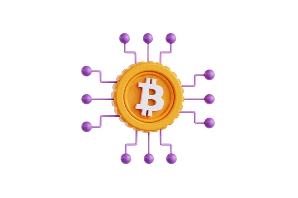 Ilustração Bitcoin Digital — Fotografia de Stock