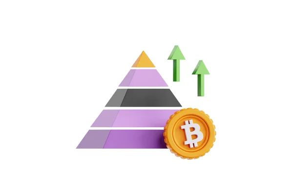 Ilustração Bitcoin Crescimento Pirâmide — Fotografia de Stock