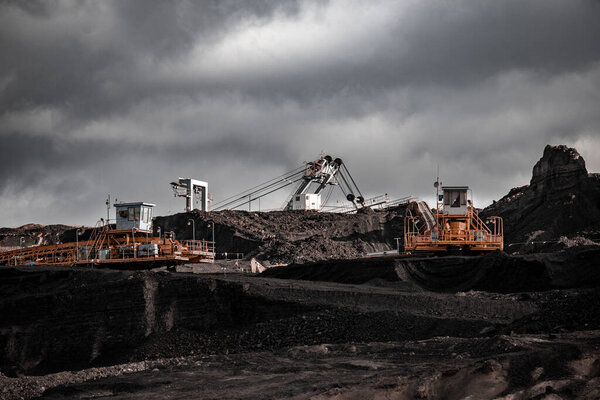 Czech Republic, Most, 2024 / 02 / 01, coal mine, coal mining industry, Large mining mine, surface mine