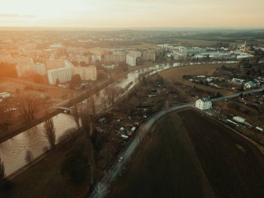 Çek kınamasında Olomouc kentinin hava görüntüsü  