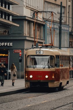 Çek Cumhuriyeti, Prag, 2023 / 12 / 30, Prag kentinde tramvay