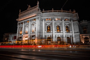 Gece Viyana şehri, uzun süre açık.