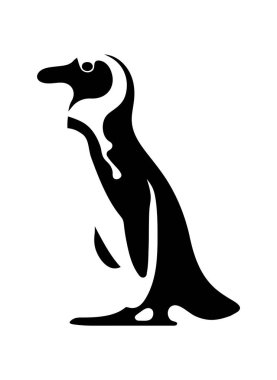 Penguen siluet şablon vektörü