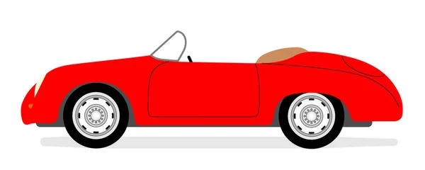 Vieux Cabriolet Rouge Sur Fond Blanc — Image vectorielle