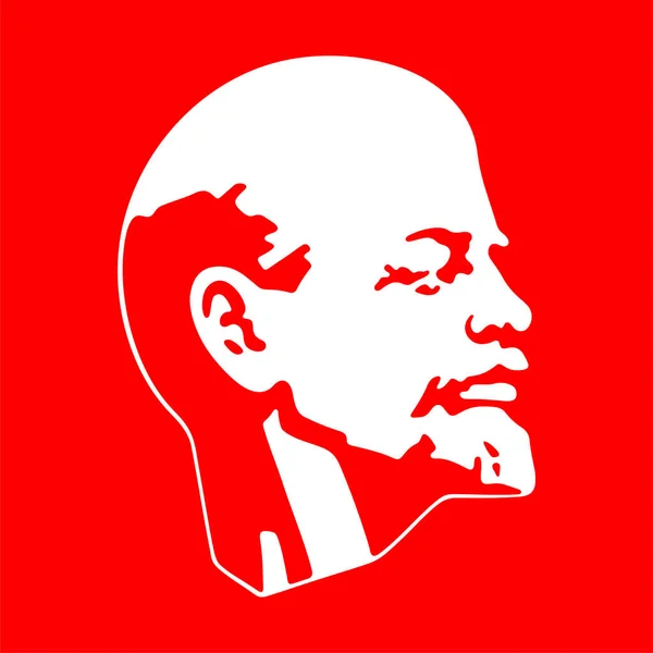 Красно Белый Трафарет Ленина — стоковый вектор