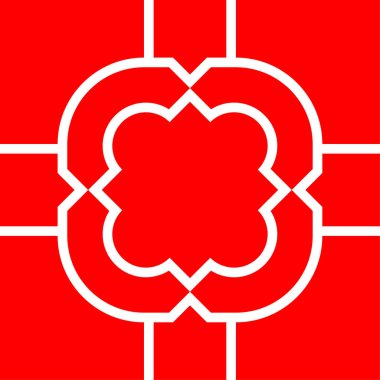 Kusursuz geometrik desen. Kırmızı arkaplanda beyaz