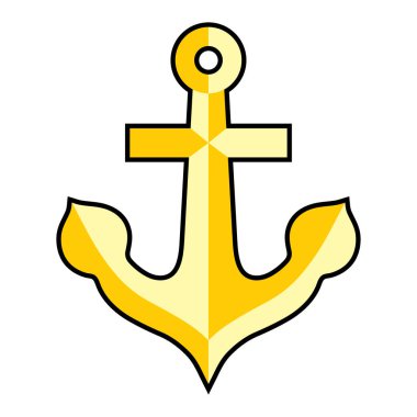 Beyaz arkaplan üzerinde altın çapa