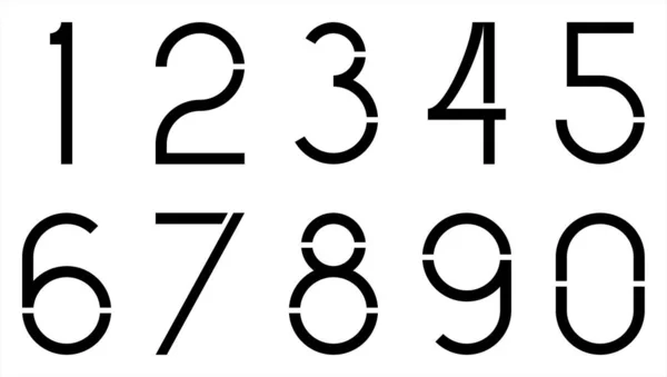 Numbers Zero Nine Stencil — Stock Vector