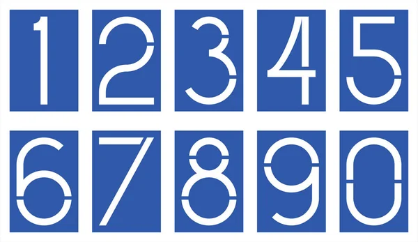 Numbers Zero Nine Stencil — Stock Vector