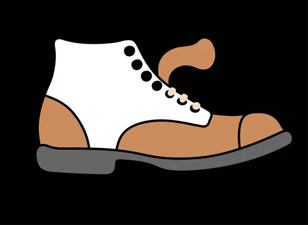 Estêncil Sapatos Velhos Fundo Preto — Vetor de Stock
