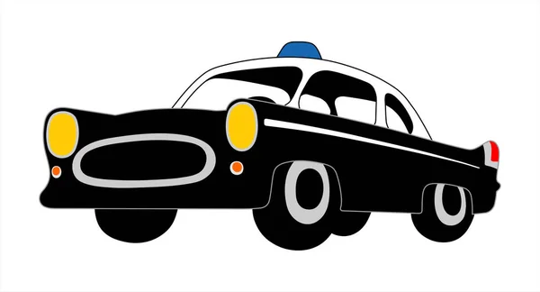 Cartoon Cabine Police Noire Sur Fond Blanc — Image vectorielle
