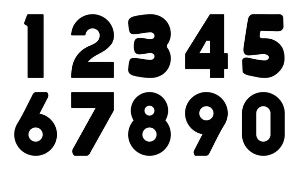 Nombres Zéro Neuf — Image vectorielle