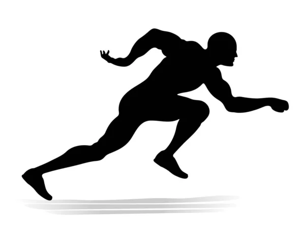 Silhouette Eines Athleten Bei Einem Rennen — Stockvektor