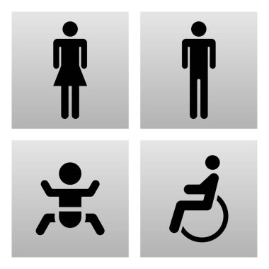 Lazer kesimi için tuvalet işaretleri.