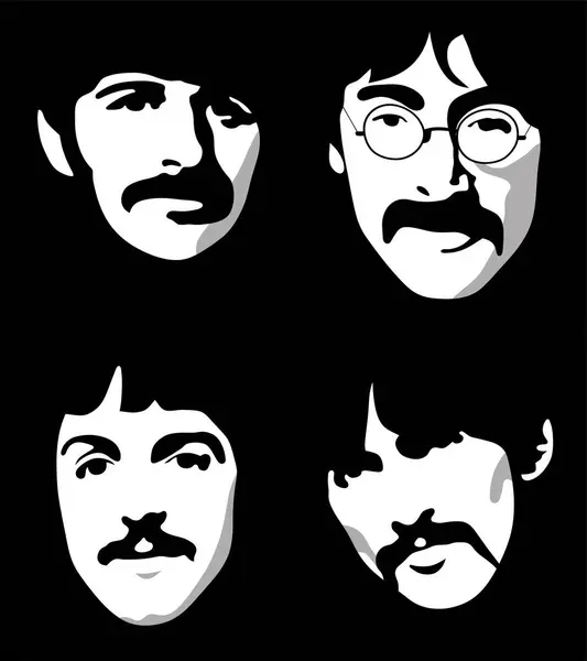 Beatles 'ın şablonu. Bıyıklı portreler