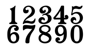 Sıfırdan dokuza kadar olan vintage numaraları