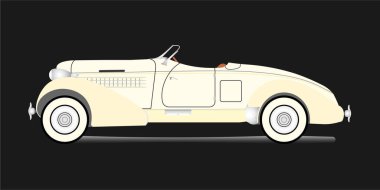 Eski Amerikan açık sarı arabası.