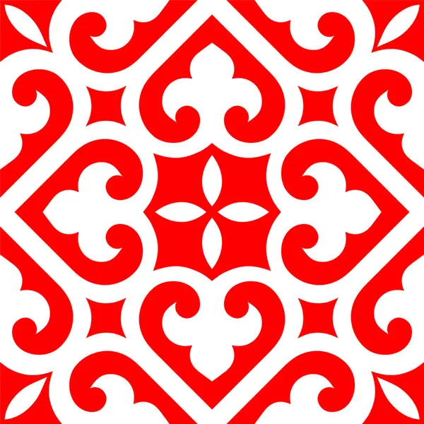Kırmızı ve beyaz kusursuz soyut süs.