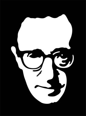 Woody Allen Şablon Vektör Portresi